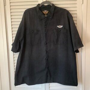 Harley Davidson men's buttondown shirt XXL black short sleeves cotton